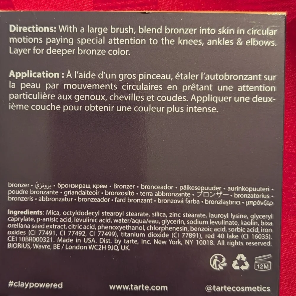 Tarte park ave princess waterproof face & body bronzer Light - Medium 🆕 - Picture 9 of 10